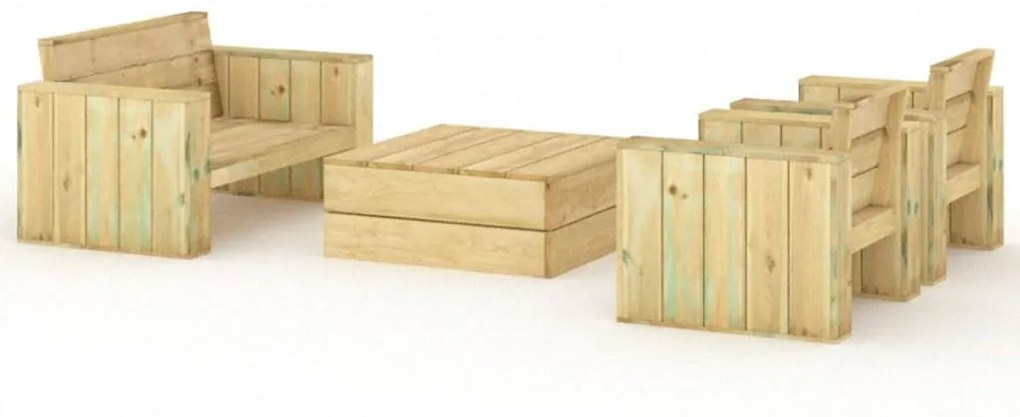 3096637 vidaXL Set mobilier de grădină, 4 piese, lemn de pin tratat