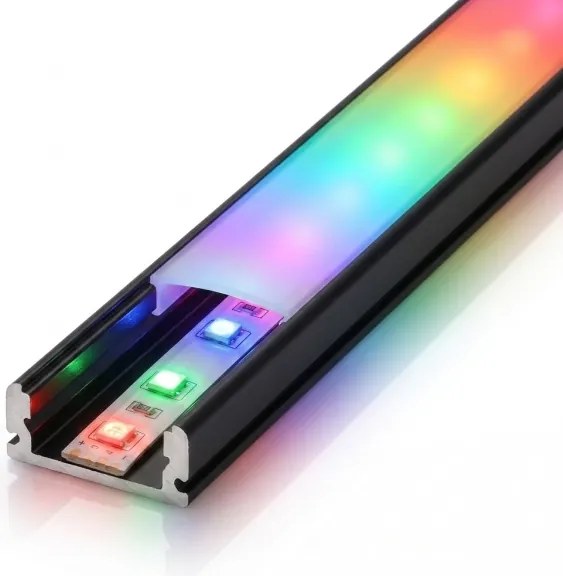 SET 1x bandă LED RGBW DIGITAL LED/16,5W/230V, 5 m + 5x profil încastrat de 1 m + telecomandă