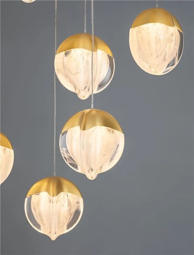 Lustra cu 18 pendule LED ALICIA auriu