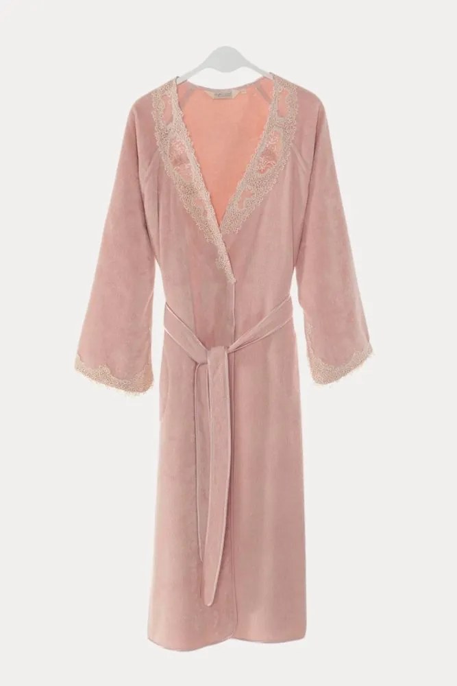 Halat elegant DESTAN de damă în cutie cadou Roz pal / Dusty rose S