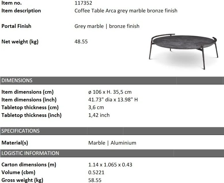 Masuta laterala design LUX cu blat din marmura Arca