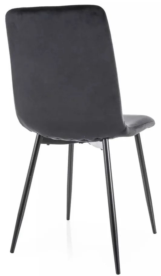 Scaun de bucătărie Freville Velvet, negru