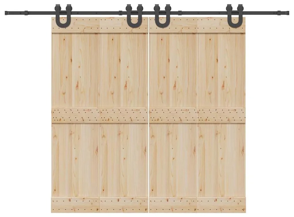 vidaXL Set feronerie pentru uși glisante, negru, 400 cm, oțel