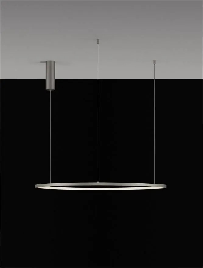 Lustra LED suspendata design modern circular TARQUIN D-80cm argintie