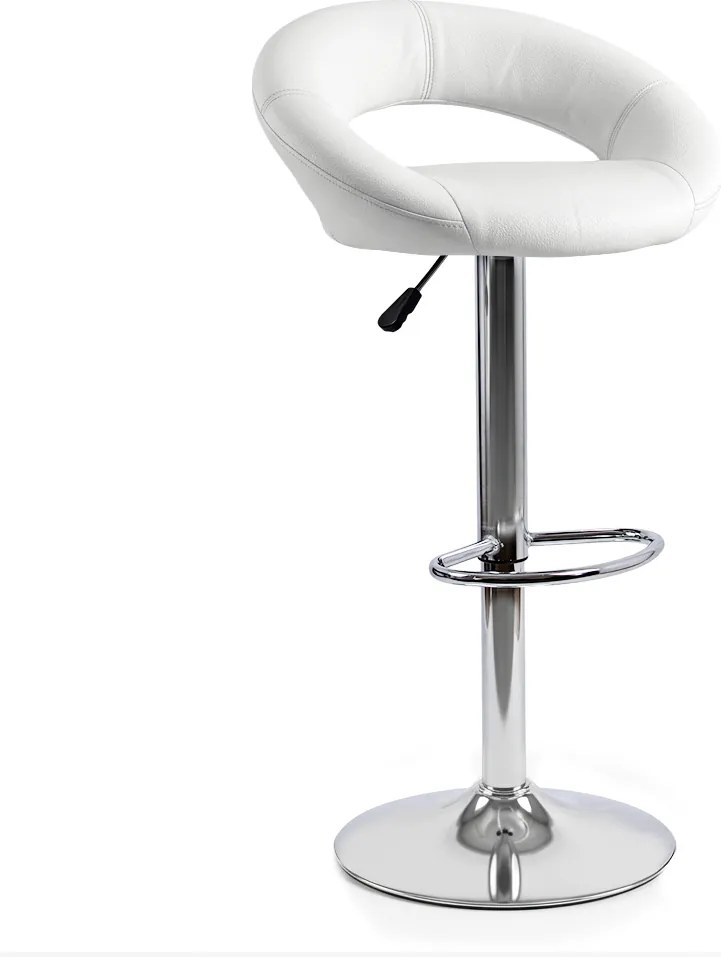 Scaun de bar din piele ecologică cu bază metalică ABS 151 alb