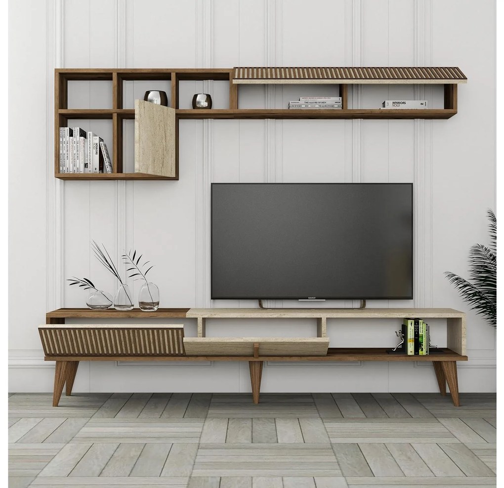 Mobilier living Milhouse set 01 (Nuc + Travertin) . 1102357