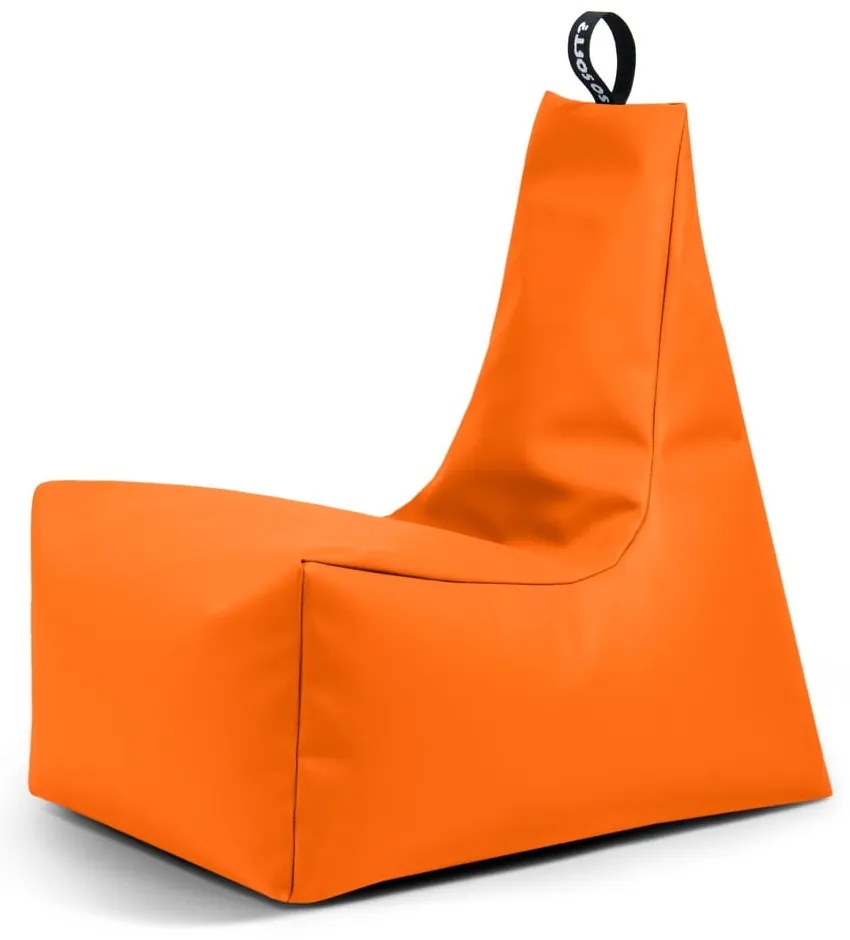 Fotoliu bean bag portocaliu cu tapițerie din imitație de piele Icy L – So Soft?