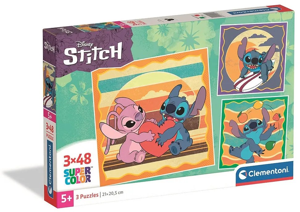 Disney Lilo și Stitch Puzzle 3x48 de piese Clementoni