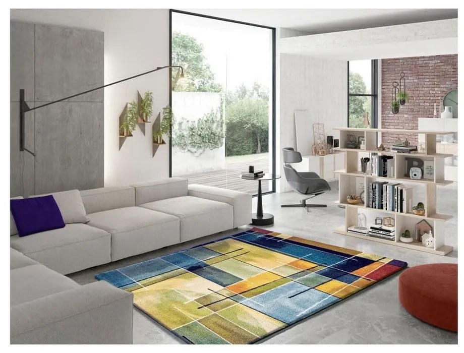 Covor Universal Lenny Multi Verde, 120 x 170 cm, albastru-galben