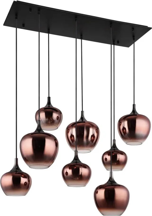 Globo 15548-8HG - Candelabru suspendat pe cablu MAXY 8xE27/40W/230V, cu finisaj cupru
