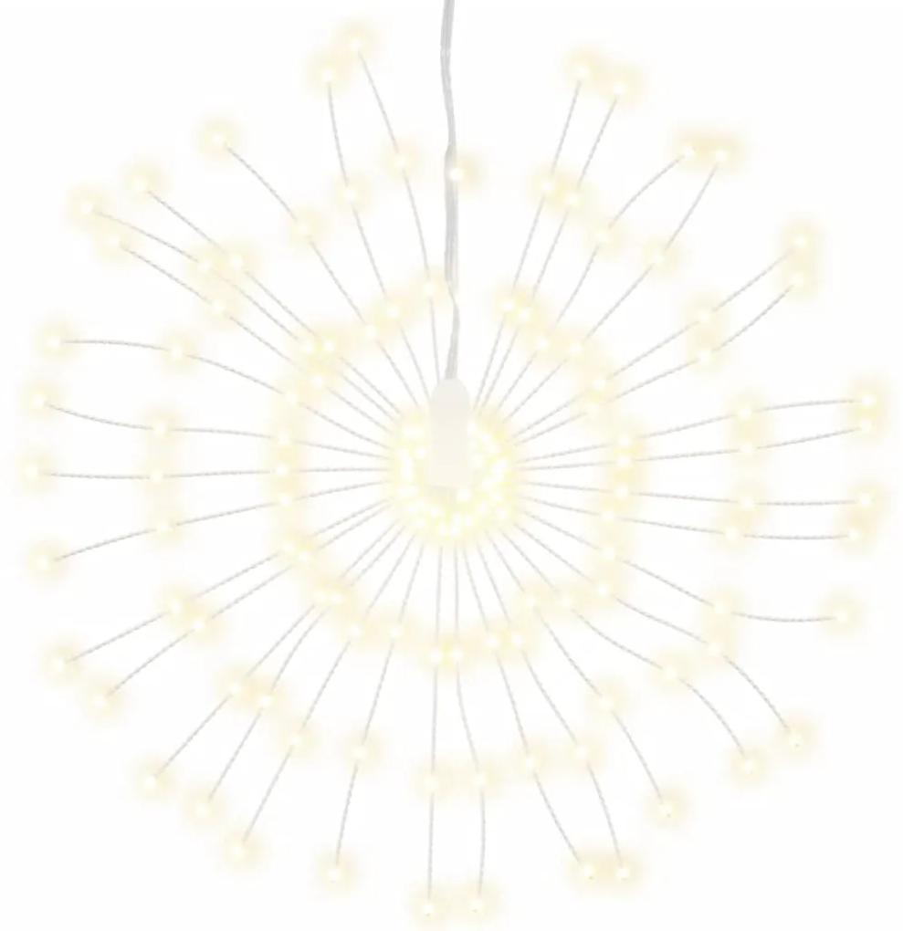 Lampi cu artificii de Craciun, 2 buc., 280 LED, alb cald, 20 cm 2, Alb cald