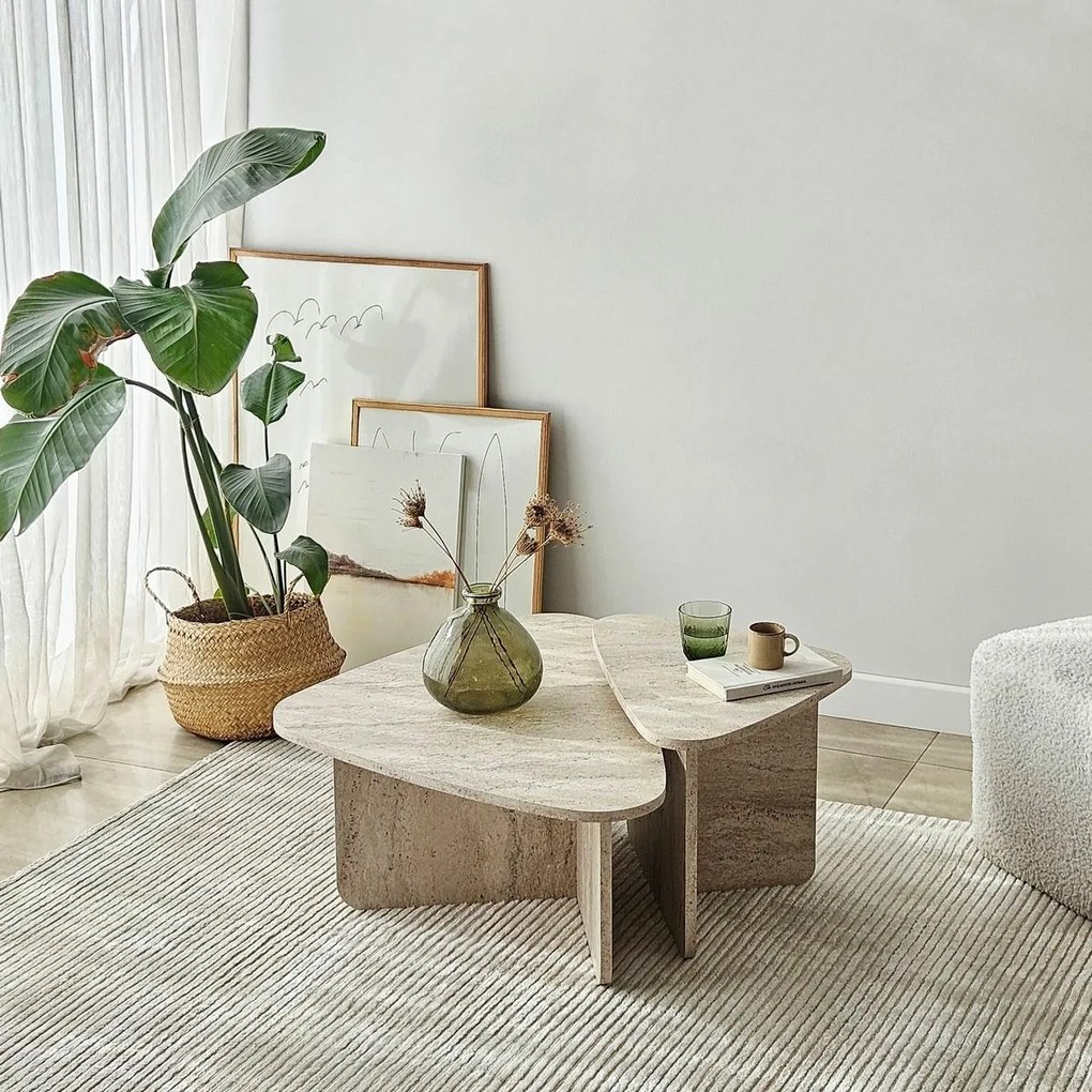 Set de măsuțe de cafea Ballare Travertine, 2buc.