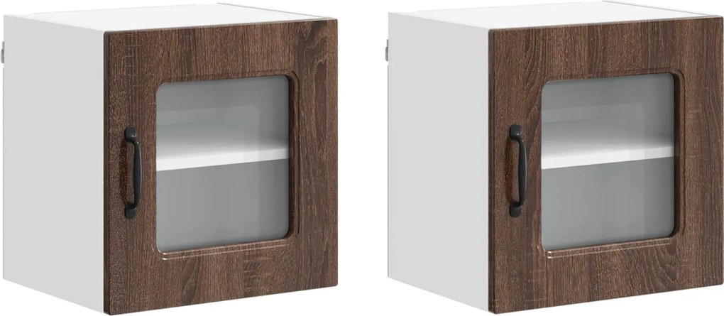 vidaXL Dulap de bucătărie Kalmar 2 pcs Stejar închis 40 x 31 x 40 cm