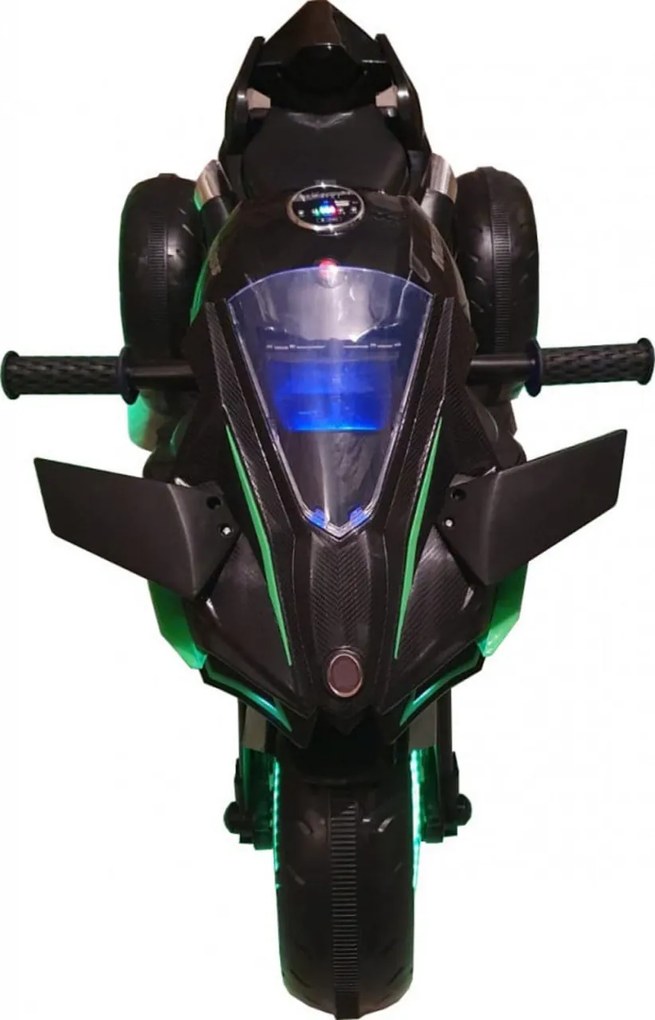 Motocicleta Electrica cu Acumulator Pentru Copii NOVOKIDS™ Ninja Trio Motocross, 3-8 ani, Max 30 kg, Cu Melodii si Lumini LED, Bluetooth, 3 Roti,