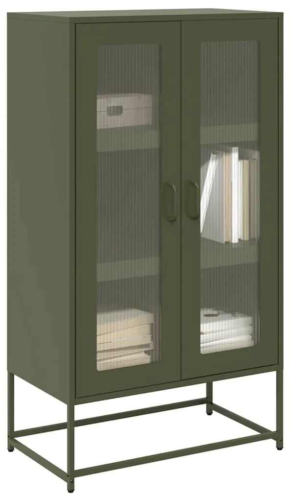 vidaXL Dulap înalt, verde măsliniu, 68x39x123 cm, oțel