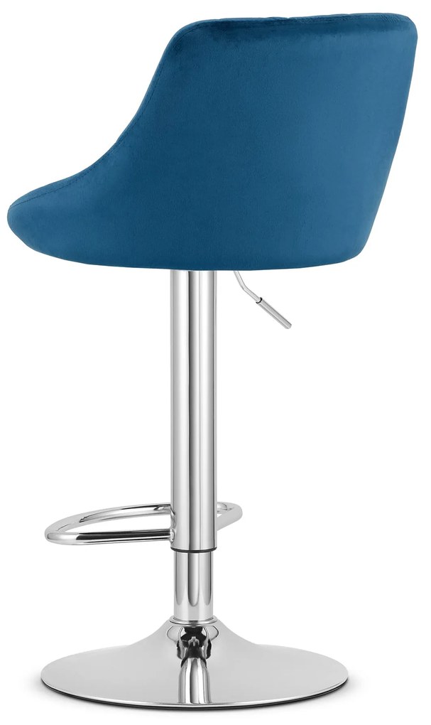 Scaun de bar albastru KAST VELVET