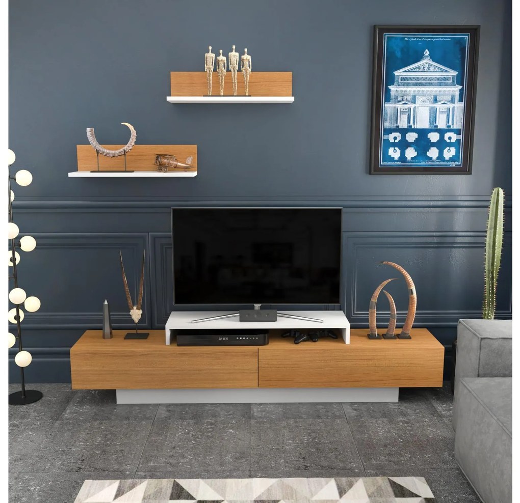 Mobilier living Lusalona (alb + teak). 1107307