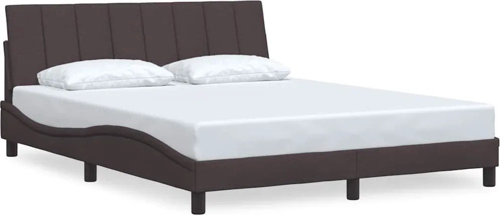 vidaXL Cadru de pat fără saltea, Hanko, maro închis, 160x200 cm, textil