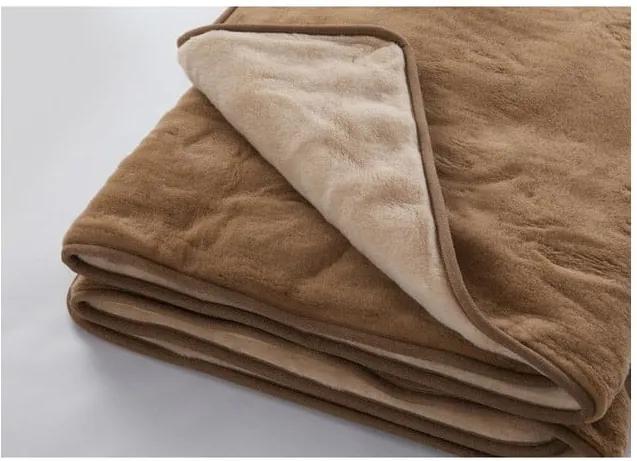 Pătură din lână merinos Royal Dream Dark Brown, 160 x 200 cm, maro