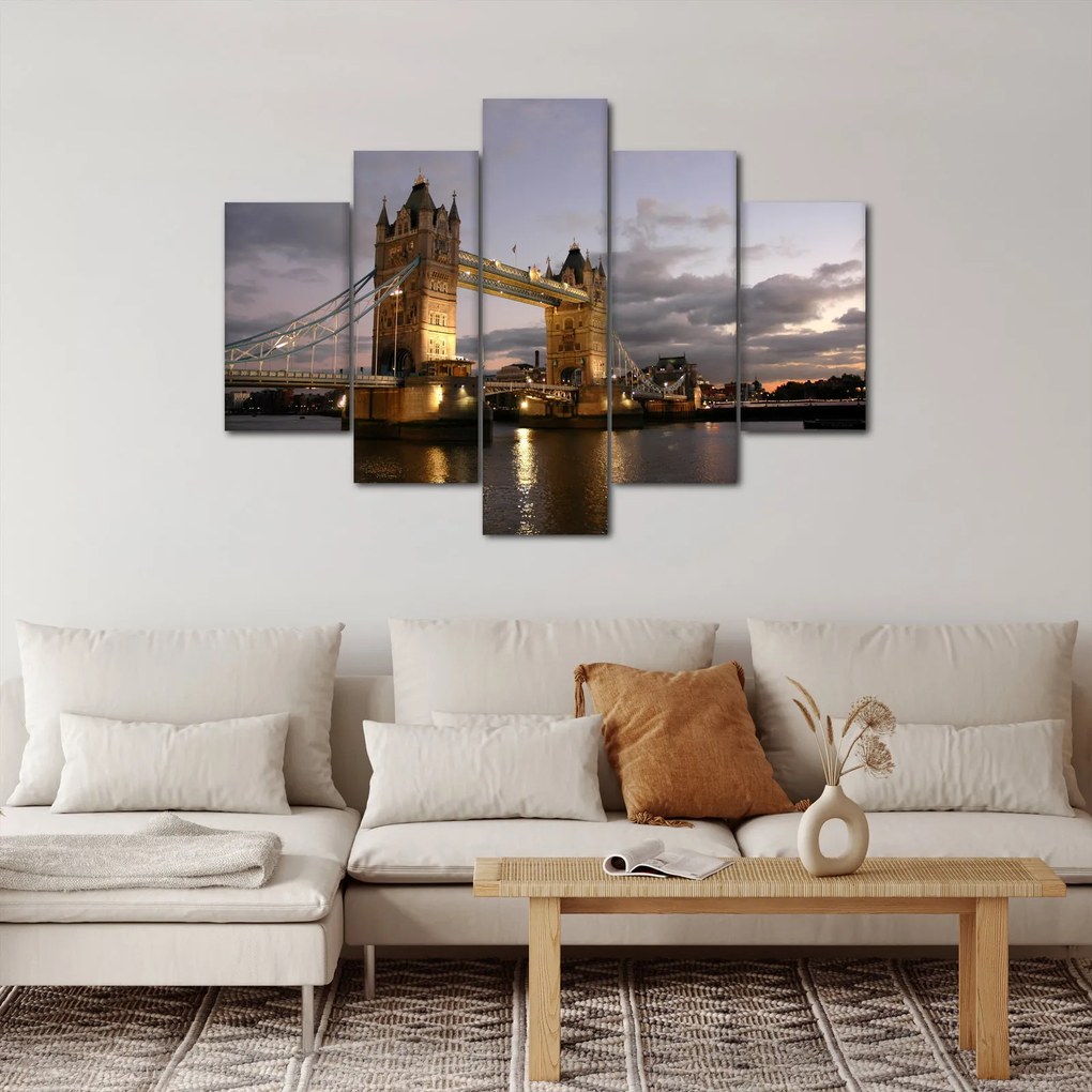 Tablou - Tower Bridge la noapte (150x105 cm)