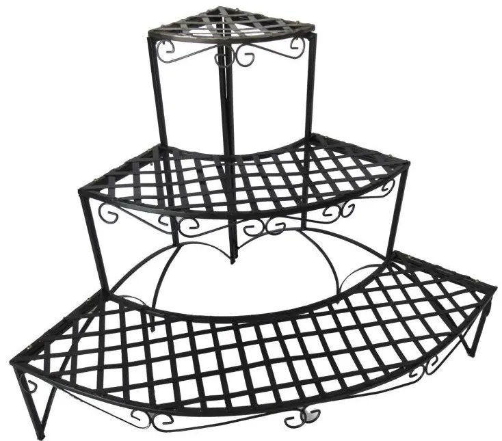 ShopJK SUPORT COLȚ PENTRU FLORI 3 POLIȚE - METAL PERG-N9550