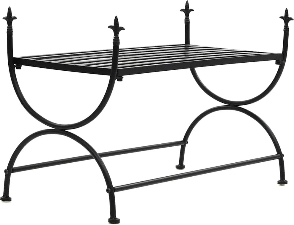 vidaXL Bancă în stil vintage, negru, metal, 83x42x55 cm