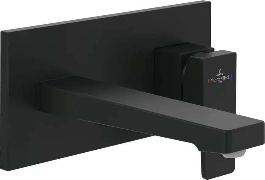 Baterie lavoar incastrata Villeroy&Boch Architectura Square negru mat fara corp ingropat