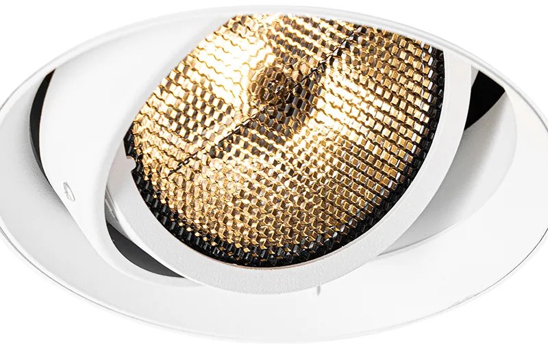 Spot modern îngropat alb GU10 AR111 rotund fără rama - Oneon Honey