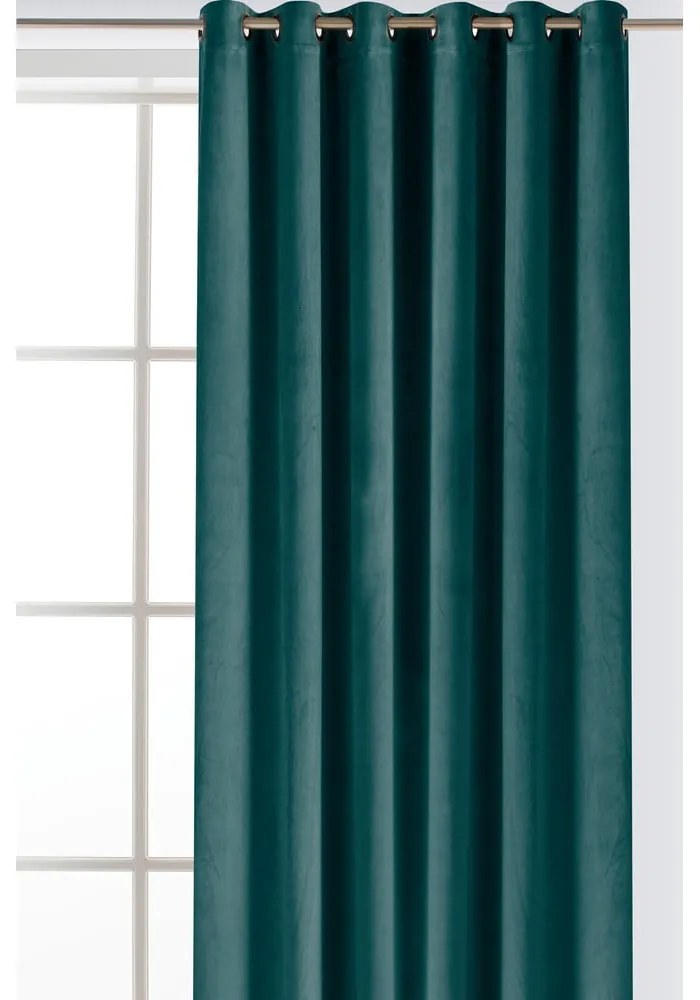 Draperie în culoarea petrolului dimout (semi-opacă) din catifea 530x300 cm Velto – Filumi