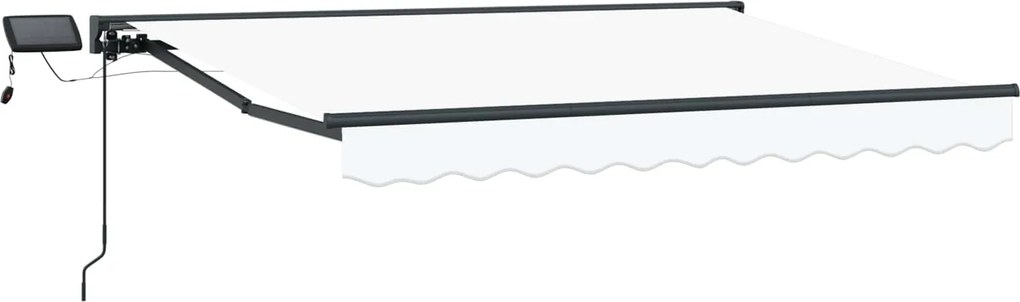vidaXL Cadru manual de marchiză cu LED-uri Alb 3 x 2,5 m
