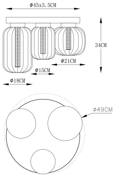 Plafonieră LED Globo 15746-3D FLUORO LED/23W/230V