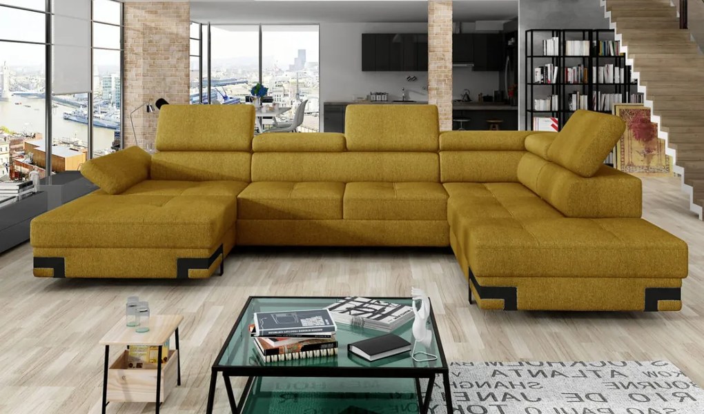 Coltar living extensibil Emporio XL pe dreapta – L339 x l223 x h95 cm