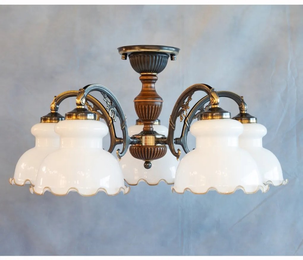 Lustra rustica aplicata cu 5 brate design italian 5900