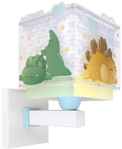 Lampă de perete pentru copii Dalber 63459 - BABY DINOS, 1x E27/15W/230V, multicoloră