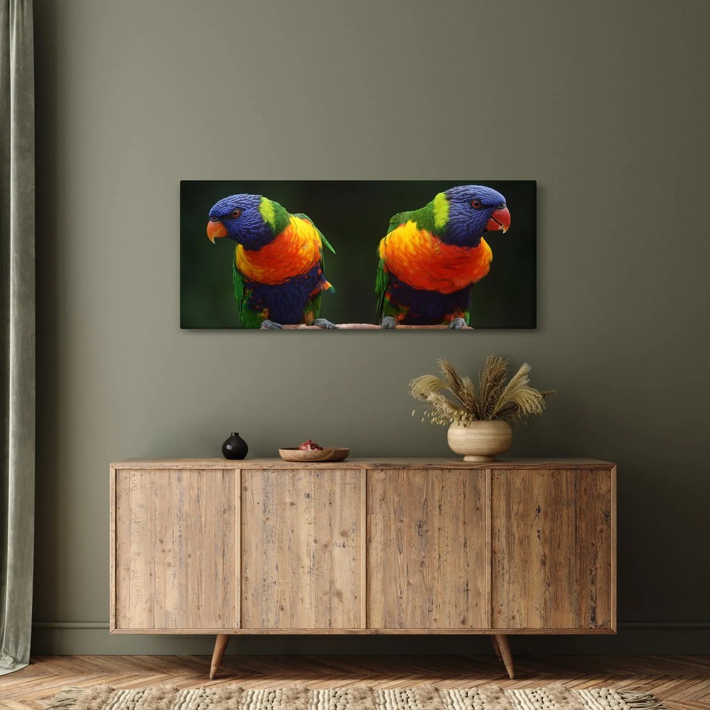 Tablou cu papagali (120x50 cm)