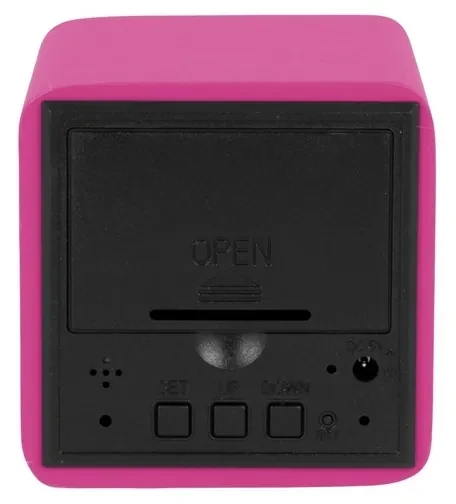 Karlsson 5982BP ceas LED de design cu alarmă roz, 7 cm