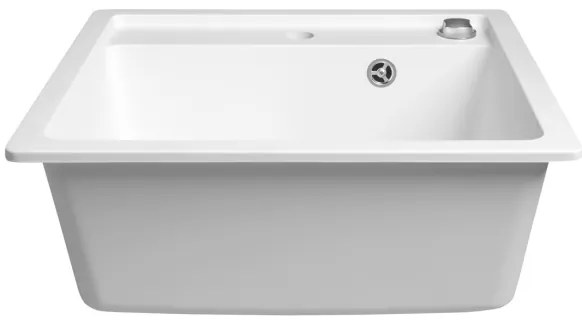 Chiuvetă de bucătărie Sapho 53 x 50 cm, granit, albă