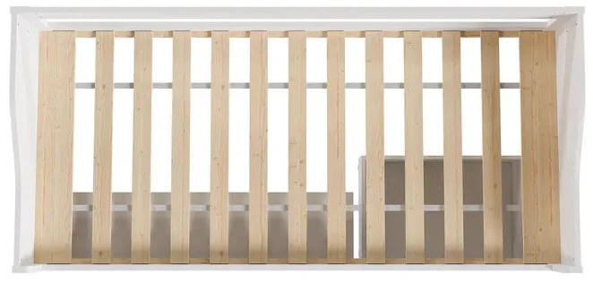 Juskys Pat pentru copii Nalu 90x200 cm cu spațiu de depozitare - alb