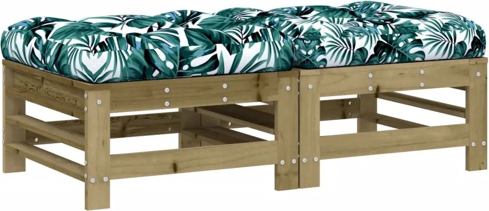 vidaXL Taburete de grădină cu perne, 2 buc., lemn de pin tratat