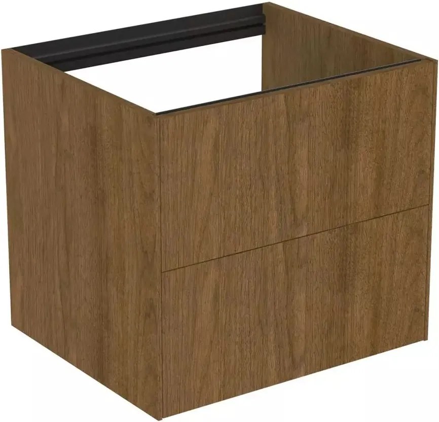 Dulap baza suspendat Ideal Standard Atelier Conca finisaj nuc inchis 2 sertare 60 cm