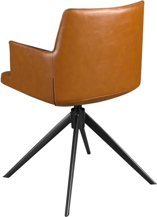 Scaun pivotant design LUX, Piele sintetica, Cognac brown