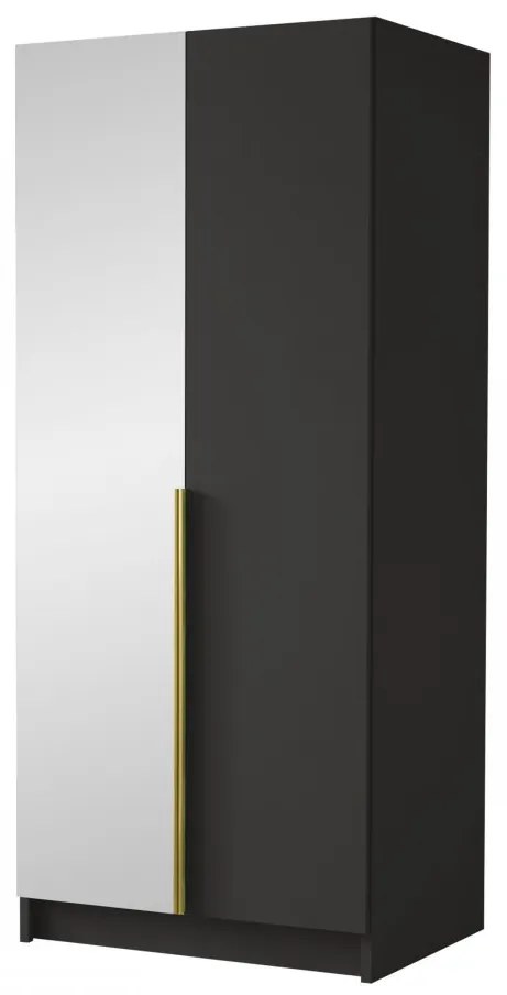 Dulap de haine Smagano II (Negru) (cu oglindă). Promo -17%. 1105804