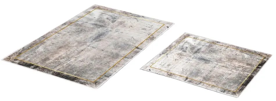 Covorașe de baie gri-maro 2 buc. 60x100 cm – Foutastic