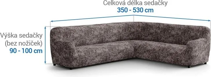 Gaico Huse bielastice MARMO maro colţar (l. 350 - 530 cm)
