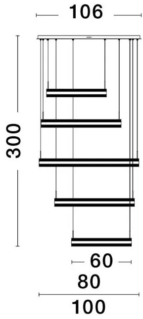 Lustra LED dimabila, design modern Agos auriu 106cm