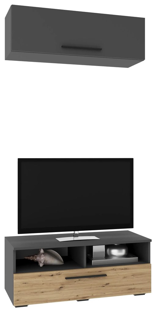 Living Kos V11, Antracit/Stejar Artisan, L 95 cm