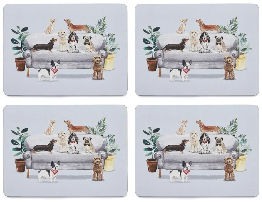 Set cu suporturi farfurii și coasters 8 buc. Curious Dogs – Cooksmart ®