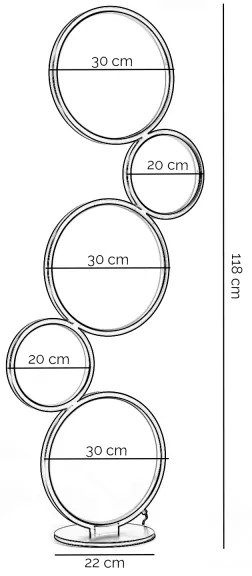 ONLI - Lampă de podea LED RINGS, 58 W, 230 V, 4000 K, neagră
