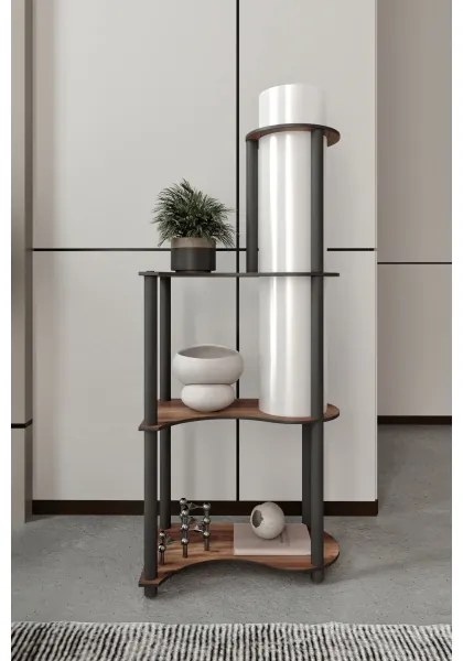 Lampă de podea cu polițe NOTO 1xE27/40W/230V maro/negru