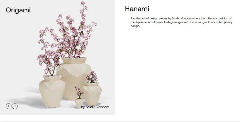 Ghiveci plante design decorativ modern exterior/interior ORIGAMI HANAMI 92x92x120cm